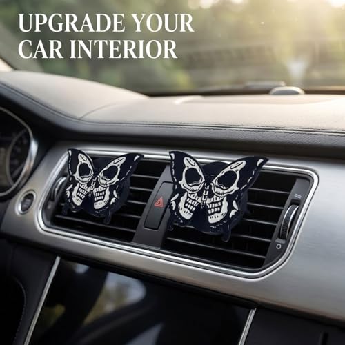 Car Air Fresheners Vent Clips, Car Diffuser Vent Clip, Car Decoration Cute Car Interior Decor, Car Accessories for Women (2 Pcs Black Butterfly)