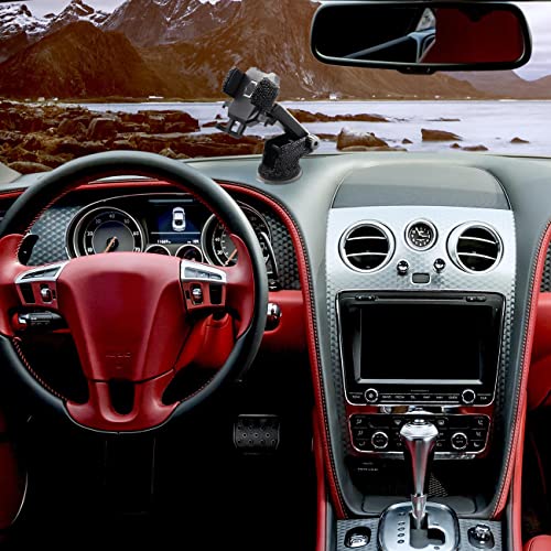 LYCARESUN Bling Car Phone Mount Holder,Shiny Crystal Rhinestone Phone Stand for Women and Girls, Car Accessories for Windshield Dashboard,Compatible with Most Cellphones (Black) - color: black