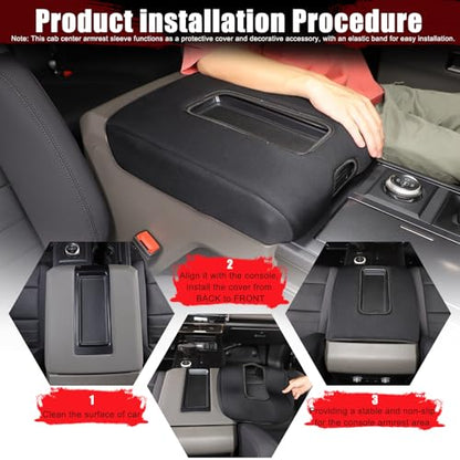 Center Console Lid Fabric Armrest Box Cover Compatible with Hummer EV 2022-2026 SUV/SUT Car Armrest Storage Box Cover Protector Pad Interior Accessories