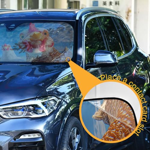 Sun Shade for Car Windshield Chicken Sky Foldable Sun Shield Heat and UV Protection Automotive Interior Protection - color: Chicken