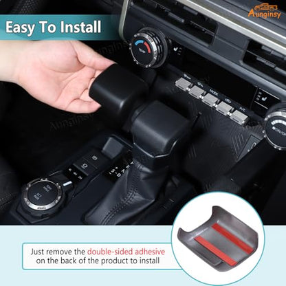 Aunginsy Car Gear Shifter Hand Brake Trim Cover Compatible with Toyota Tacoma 2024 2025 2026 & 4Runner 2025 2026, Automatic Center Console Gear Shift Head Knob Scratch Protector Cover ABS Accessories - color: Matte Black(A)