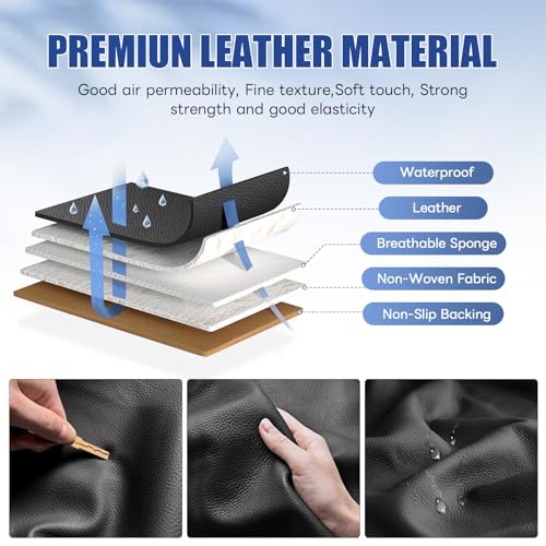 5 Car Seat Covers with Neck Pillow, Front Covers for Cars, Car Seat Cover Front Seats, Car Seat Protector Waterproof, Leather Car Seat Cushion, Universal Interior Seat Covers for Most Cars (7PCS )