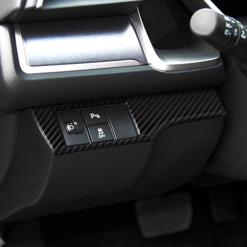 Headlight Switch Control Decal for Honda Civic 2016 2017 2018 2019 2020 2021 10th Gen Accessories ABS Carbon Fiber Interior Stickers - color: Headlight Switch Button Trim