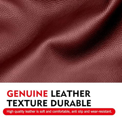Car Gear Shift Knob Protector, Leather Anti-Slip Anti-Scratch Breathable Automatic Transmission Shift Knob Cover with Velcro, Universal for Car SUV Truck (Red) - color: Red