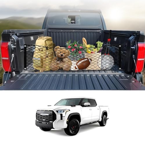 Truck Bed Cargo Net for Toyota Tundra 2022-2025 2026 Accessories, Karltys Envelope Style Pickup Truck Cargo Net for Tundra, Heavy Duty Nylon Mesh Storage Trunk Netting Organizer - size: for Toyota Tundra