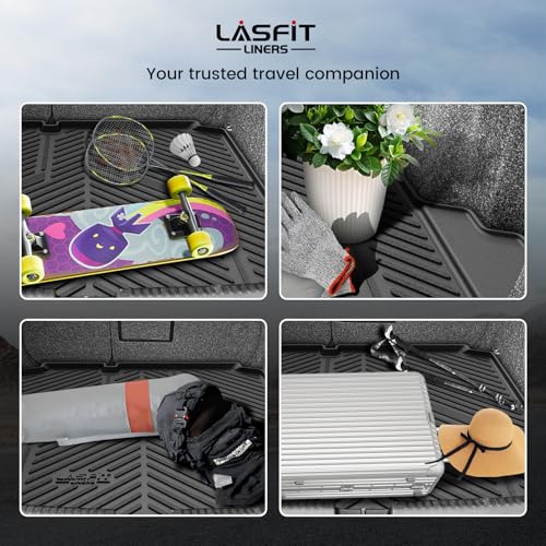 LASFIT Trunk Mat for Volkswagen Jetta 2011-2018, Custom Fit All-Weather TPE Rubber Cargo Mat for VW Jetta Accessories Trunk Liner Cargo Liner, Waterproof, Easy to Clean, Black - size: 2)2011-2018|For VW Jetta|Cargo Mat
