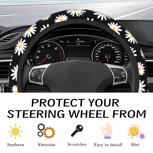 Steering Wheel Cover Accessories Neoprene Cover, Breathable Non-Slip Easy to Install Suitable for Women Men, 14.5-15.5 Inch for Car SUV Van Truck Universal - Persia Flower - color: Persia Flower