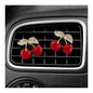 2PCS Cherry Car Air Vent Freshener Perfume Clip, Rhinestone Vehicle A/C Outlet Clips Bling Charm with Scented Pads, Sparkly Diamond Vent Clamp Cute Cherry Decoration for Women