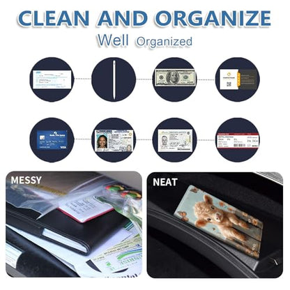 Car Registration and Insurance Holder for Women Men,Automobile License Document Card Holders Vehicle Glove Box Organizer Leather Accessories Driver Essential,Calf Butterflies Flowers - color: Calf Butterflies Flowers