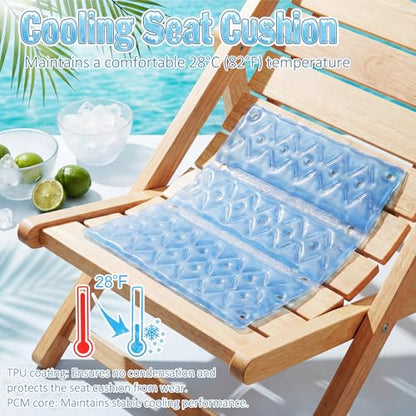 SiliFine 2 Pack Cooling Seat Cushion Reusable Pcm Cooling Pad No Condensation Foldable Portable Ice Mat Gift for Women Men Car Seats Office Chairs Bed Wheelchair Camping Travel(Blue, 15.7" x 11.8")