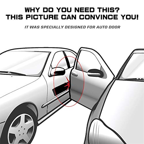 33Ft(10M) Long Car Door Edge Guards, U Shape Edge Trim Rubber Seal Protector Car Door Protection Anti-Collision Rubber Clips Easy to Cut No Need Adhesive Fit for Most Vehicles| Black