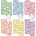 Outus 12 Pcs Spring Floral Car Tissues Cylinder Holder Flowers Round Tissue Box Cup Holder 3 Ply Facial Napkins Napkins Container for Car Home Office Dispenser Travel - style: Rose