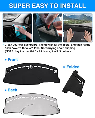Autorder Dashboard Cover Mat for 2011-2023 Dodge Charger Accessories Dash Cover Flannel Dash Mat Sunshade Glare UV Rays Protector - size: 2011-2023 Dodge Charger