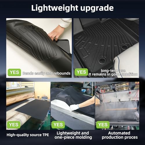 4-Piece Floor Mats for 2019-2025 Toyota RAV4 (Gas & Hybrid), Custom Fit TPE Liners 1st & 2nd Row with Integrated 2-in-1 Cargo & Backrest Protector, All-Weather Interior Guard, Black - size: For Rav4 2-in-1 Full Set 4pcs
