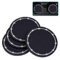 Bling Car Coasters, Wisdompro 4 Pack PVC Car Cup Holder Insert Coaster - Anti Slip Universal Vehicle Interior Accessories Crystal Glitter Cup Mats for Women and Men(2.75" Diameter, Black) - color: Black