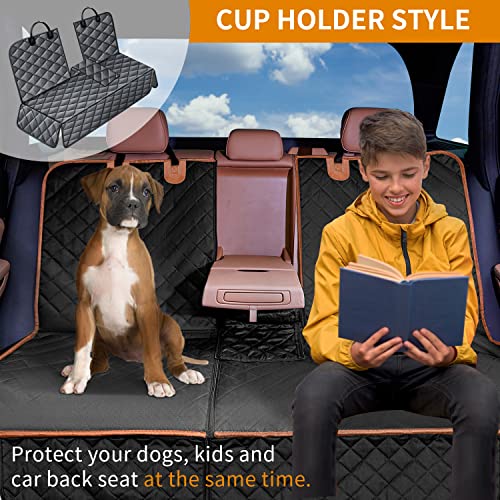 IVY&LANE Dog Car Seat Cover for Back Seat,Conversible 2-in-1 Waterproof Front Seat Cover,Heavy-Duty & Scratchproof Car Seat Protector Cover for SUVs,Trucks and Sedans,Large - color: Black, size: Large