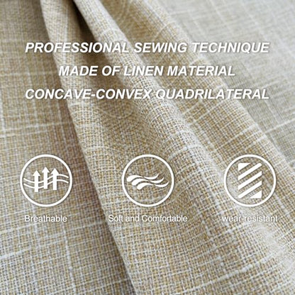 Linen Car Seat Covers Front Seat Covers Breathable Cloth Fabric Car Seat Protector - Universal Fit for Cars, Vans, SUVs, Trucks - 2 Units - Beige - color: Beige
