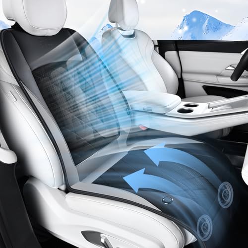 FLORICH Cooling Car Seat Cover, Ventilated Seat Cushion Cooling Car Seat Pad for Summer Driving with 2 Powerful Turbo Fans Universal Fit for Car SUV Truck Van-Grey - color: Grey