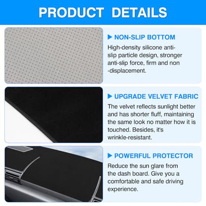 Autorder Dashboard Cover Mat for 1993 1994 1995 1996 Chevrolet Camaro Accessories Dash Cover Upgrade Velvet Dash Mat Sunshade Glare UV Rays Protector - size: 1993-1996 Camaro