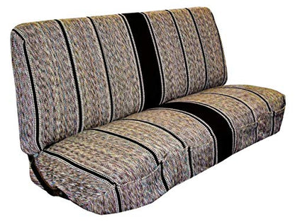 Universal Baja Saddle Blanket Bench Full Size Seat Cover Fits Ford, Chevrolet, Dodge, and Full Size Pickup Trucks (Black) - color: Black