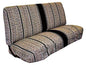 Universal Baja Saddle Blanket Bench Full Size Seat Cover Fits Ford, Chevrolet, Dodge, and Full Size Pickup Trucks (Black) - color: Black