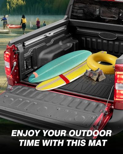 Powerty Truck Bed Mat for Ford Maverick (Gas & Hybrid XL/XLT/Lariat Models) 2022 2023 2024 2025 2026 Accessories All Weather Truck Bed Liner TPE Pickup Bed Mat Black - size: For｜Ford Maverick｜22-26｜Truck Bed Mat