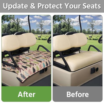 Golf Cart Seat Covers, Universal Golf Cart Seat Towel Blanket for Yamaha, EZGO, Club Car, Icon and More 2-Seat Carts, 100% Microfiber Keeps Seat Comfortable and Clean - color: bigfoot