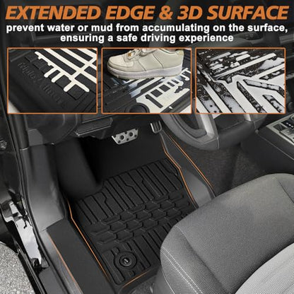 TripleAliners Fit for Toyota 2025 2026 4Runner Accessories Floor Mats All Weather Liners Custom Fit TPE Heavy-Duty 1st&2nd Row Waterproof Anti-Slip Floor Liners (Only for 5 Seats) Not for Hybrid Model - size: 4Runner | 5-Seat | 2025+