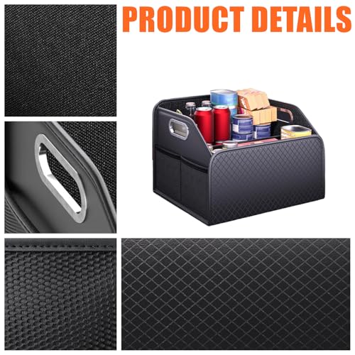 Car Trunk Organizer and Car Storage,Collapsible Multi-Compartment Car Organizers, Waterproof Foldable Luggage Bag with 4 Pockets，Suitable for Any Car