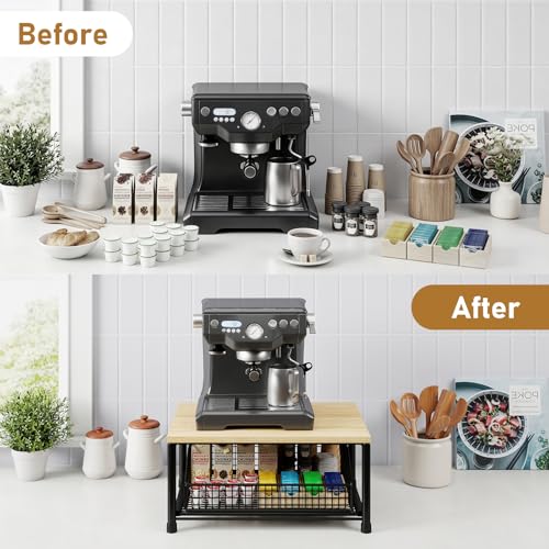 Funecy Coffee Pod Drawer Holder,Coffee Machine Storage Rack,Home Kitchen Counter Coffee Bar Organizer,Storage Basket Drawer (Black) - color: Black
