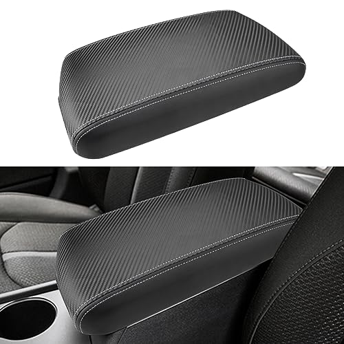 INTGET Car Center Console Armrest Cover for Kia Optima Accessories 2016 2017 2018 2019 2020 Leather Middle Console Arm Rest Box Lid Seat Cover Protector Cushion Saver (Carbon Fiber Texture) - color: Carbon Fiber Texture