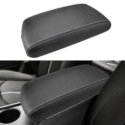 INTGET Car Center Console Armrest Cover for Kia Optima Accessories 2016 2017 2018 2019 2020 Leather Middle Console Arm Rest Box Lid Seat Cover Protector Cushion Saver (Carbon Fiber Texture) - color: Carbon Fiber Texture