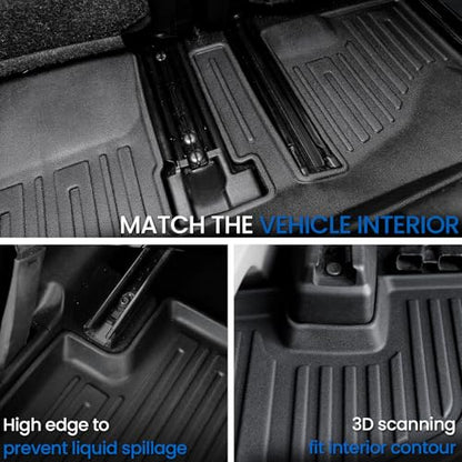 Floor Mats Cargo Mat Set for 2022-2025 2026 Mitsubishi Outlander (Not Fit Sport or PHEV), All Weather TPE Backrest Mat Trunk Mat Cargo Liner Accessories(Floor Mats+Backrest Mats+Cargo Mat)