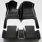 Custom Artificial Leather Waterproof All-Weather Car Floor Mats Fit for 99% Sedan SUV Sports Car Vehicle Car Mat (Black White bar) - color: Black white bar