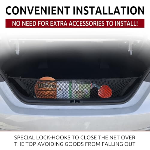 Envelope Style Automotive Elastic Trunk Mesh Cargo Net for Toyota Camry 2018-2026 - Premium Trunk Organizers and Storage - Luggage Net for Sedan - Best Car Organizer for Toyota Camry Hybrid