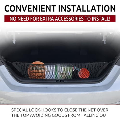 Envelope Style Automotive Elastic Trunk Mesh Cargo Net for Toyota Camry 2018-2026 - Premium Trunk Organizers and Storage - Luggage Net for Sedan - Best Car Organizer for Toyota Camry Hybrid