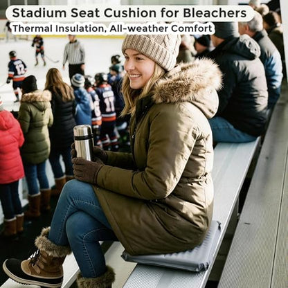 2-Pack Self-Inflating Seat Cushion, 16x13 inches Portable Foam Sit Pad with Adjustable Firmness for Airplane Travel, Long Flights, Stadium Bleachers, Hiking, Camping & Office Chairs - Gray