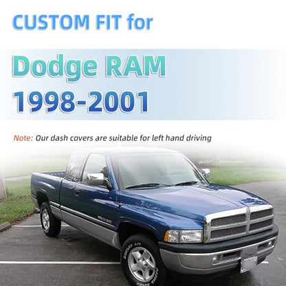 SKYLOTEC Dash Cover Compatible with Dodge RAM 1500 2500 3500 1998 1999 2000 2001 Dashboard Mats Pad Dash Carpet Protector - size: 1998-2001 RAM