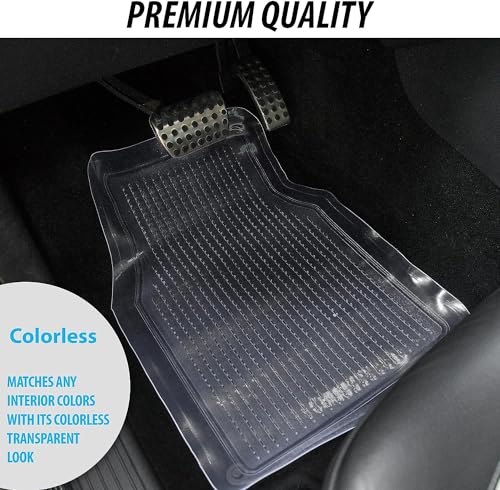 ZONETECH All Weather Full Rubber Clear Car Interior Floor Mats – 4-Piece Set Clear Heavy Duty Car Interior Floor Mats (2 Pack) - size: 2 PACK