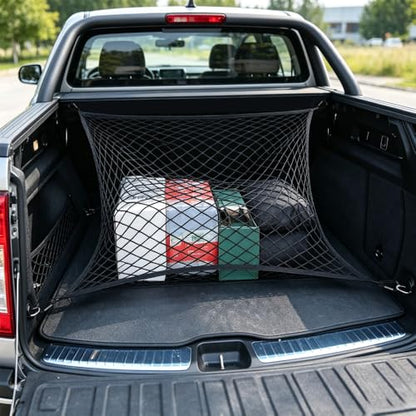 Cargo Net Suitable for Daily Light Loads of SUV Trucks,Mesh Organizer 4'x4' Stretches to 7'x7',Highly Elastic Truck Bed Net for Pickup Truck Bed - size: 4'x4'