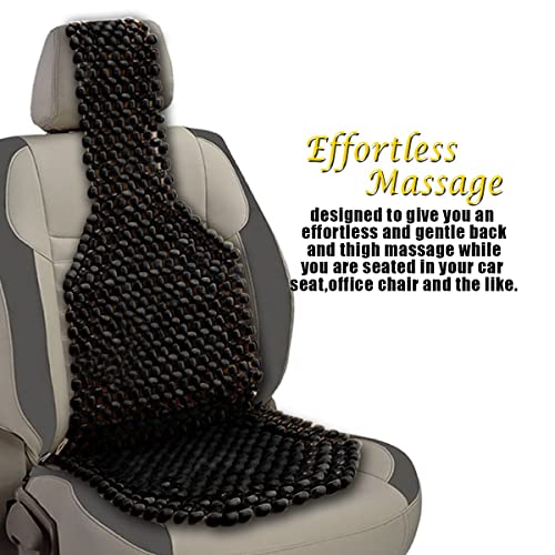 Beaded Seat Cushion Car Driver Seat Cover with Durable & Double Strung Natural Wood Beads- Cooling Comfort Ventilated Massaging Support Cushion for Auto Cars- 2 Pack Black - color: 2 Pack Black