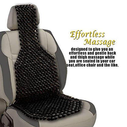 Beaded Seat Cushion Car Driver Seat Cover with Durable & Double Strung Natural Wood Beads- Cooling Comfort Ventilated Massaging Support Cushion for Auto Cars- 2 Pack Black - color: 2 Pack Black