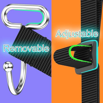 Car Headrest Hooks for Purse and Bags, Purse Holder for Car, Adjustable Back Seat Hanger, Metal Heavy Duty 100 lbs (D4) - style: D4