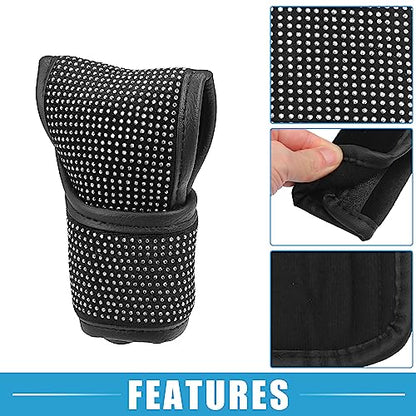 Universal Car Handbrake Cover Bling Rhinestone Gear Shift Knob Decoration Cover Flannel Rhinestone White (Set of 2) - color: White