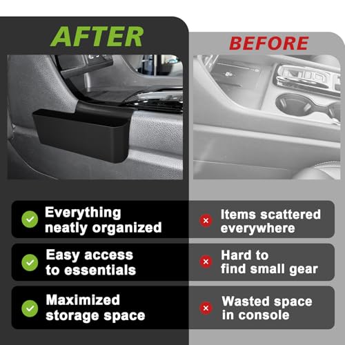 Muslogy for 2026 2025 2024 2023 Pilot Center Console Shifter Storage Box ABS Material Console Side Organizer Left & Right Set Compatible with Honda Pilot 2023-2026 - size: Shifter Storage Box left & right