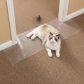 Carpet Protector for Cats & Dogs, 3.6 Ft Clear PVC Doorway Mat, Heavy Duty Anti Scratch Threshold Protector, Non-Slip Pet Damage Guard