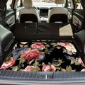 Universal Car Trunk Mat 29" x 39", Pink Retro Peony All Weather Trunk Protection Cargo Liner, Durable Cargo Mat Rear Trunk Liner, Stylish Vehicle Interior Accessories Suitable for Most Car Models - color: Pink Retro Peony