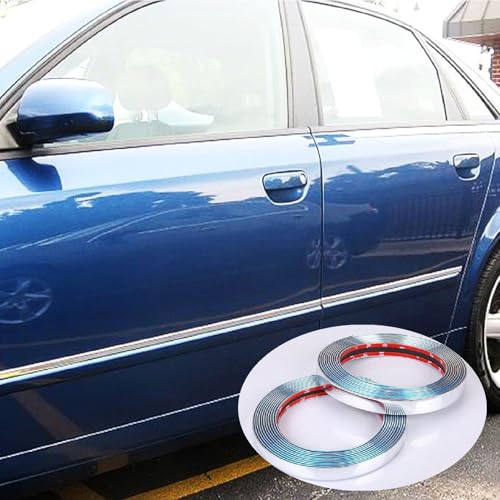 16Ft Chrome Silver Automotive Car Exterior and Interior Molding Trim Universal Bumper Window Door Body Side Decorative Strip Scratch-Proof (1 inch (25mm))
