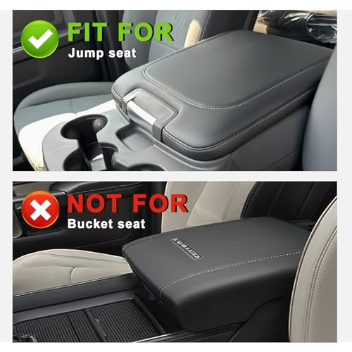 Center Console Armrest Cover Fit for Dodge Ram1500 2013-2018 & Ram2500/3500 2013-2026 Accessories, Comfort Armrest Pad Console Lid Cushion Vegan Leather 1-Inch Extra Thick(Jump Seat ONLY) - size: 3) 13-18 |RAM1500| 13-25 RAM2500/3500|Jump,+Thick