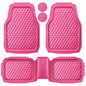 CAR PASS Heavy Duty Rubber Pink Car Floor Mats, Deep Dish All-Weather Full Set Durable Anti-Slip 3D Rhombus Waterproof Trim to Fit Liner Universal Fit Automotive,Sedan,SUV,Truck, 3 Pcs Hot Pink - color: hot pink